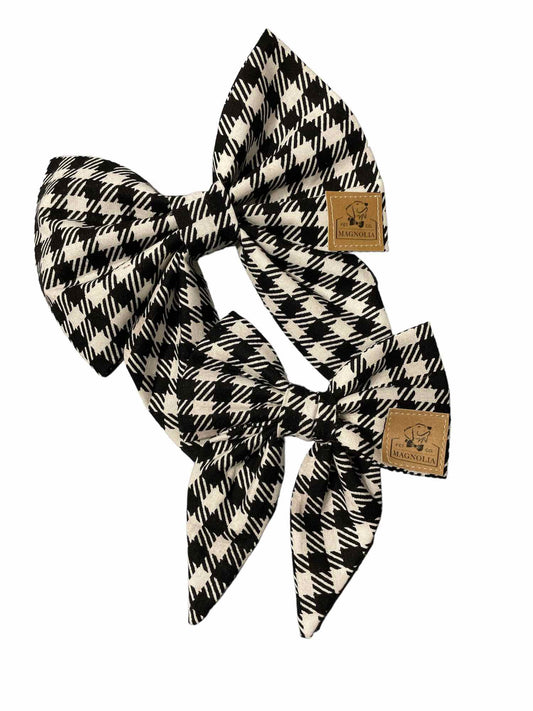 classic black and white houndstooth bow