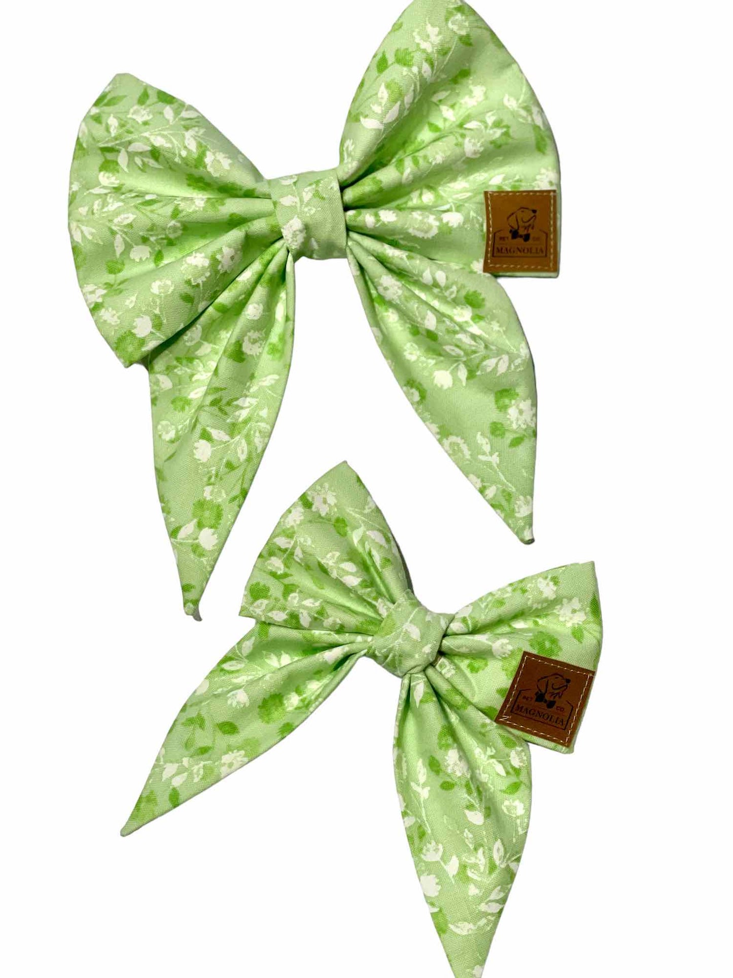 St. Patrick's Day March Green Floral Dog Bow