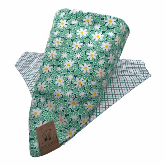 St. Patrick's Day March Floral & Plaid Dog  Bandana