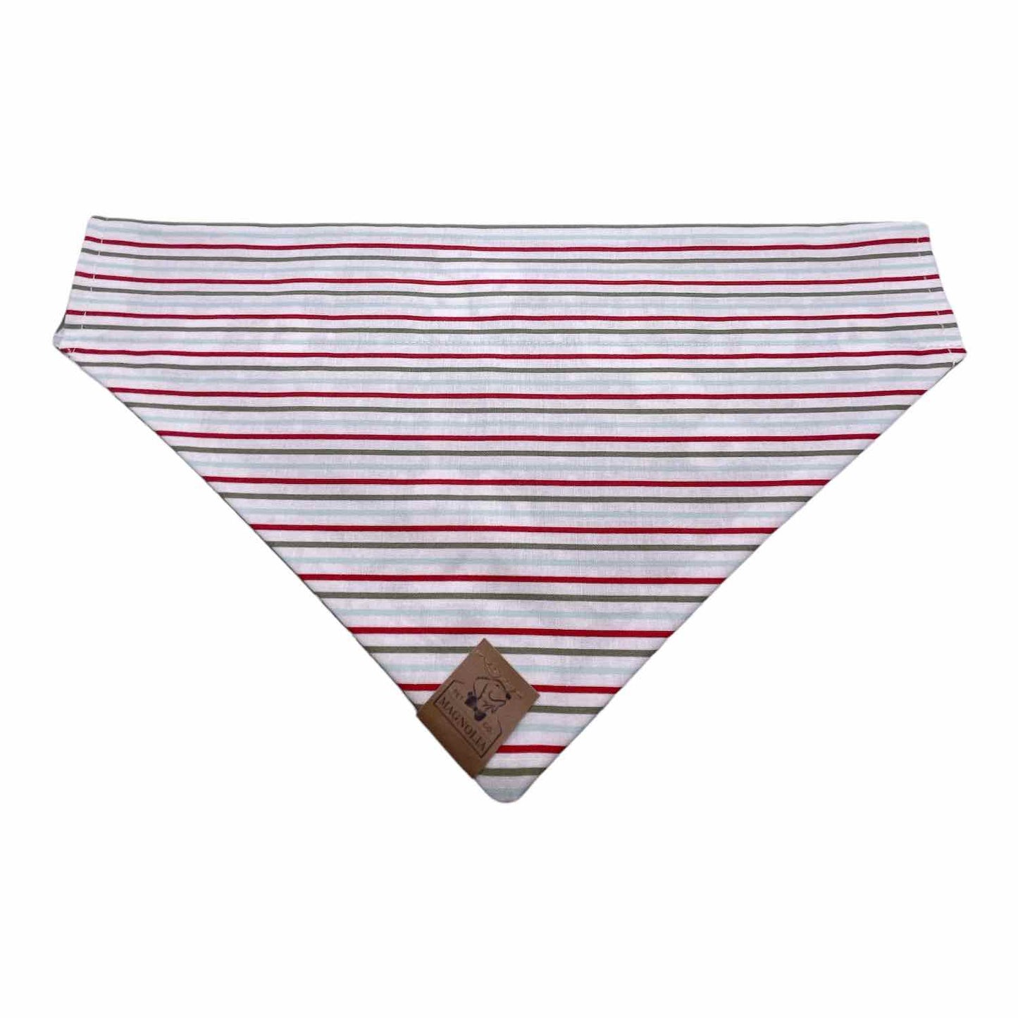 Mistletoe & Holly with Stripes Dog Bandana