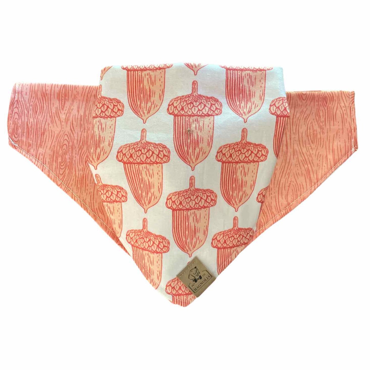 Fall Acorn and Wood Grain Dog Bandana