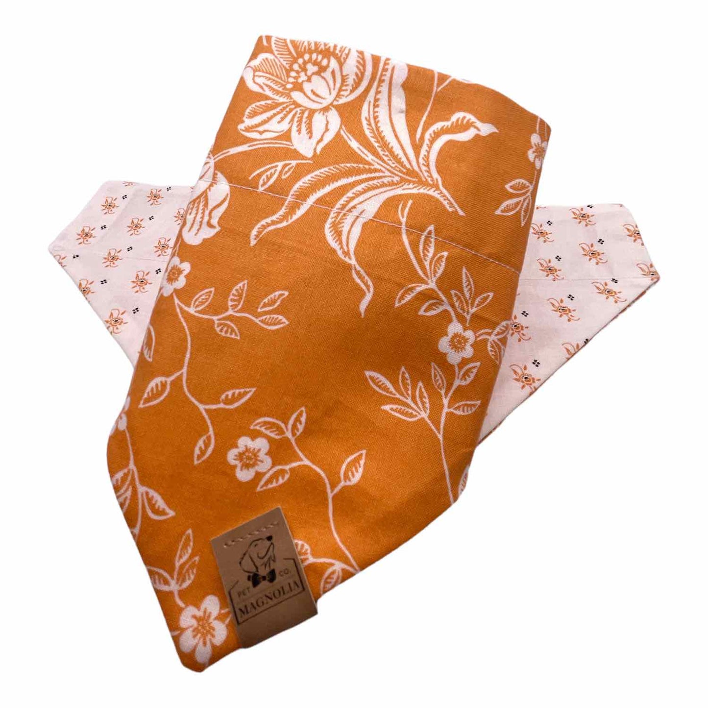 Orange Floral Dog Bandana