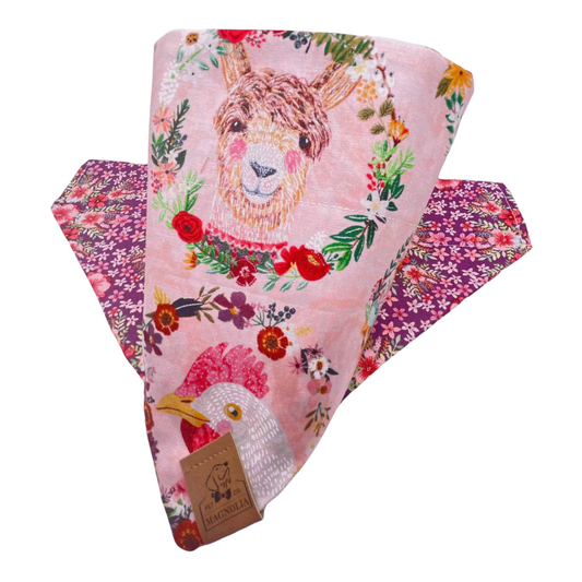 Farm Animal and Floral Dog Bandana