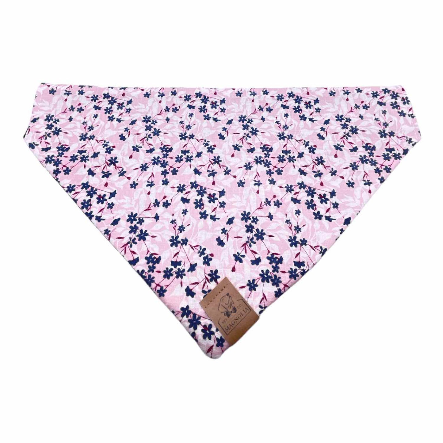 Pink & Navy Wildflower with Navy Starburst Pattern Dog Bandana