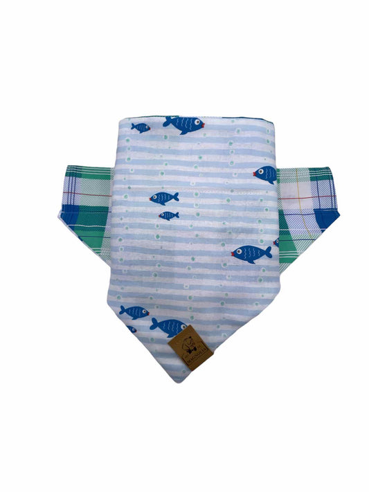 Preppy Fish Dog Bandana