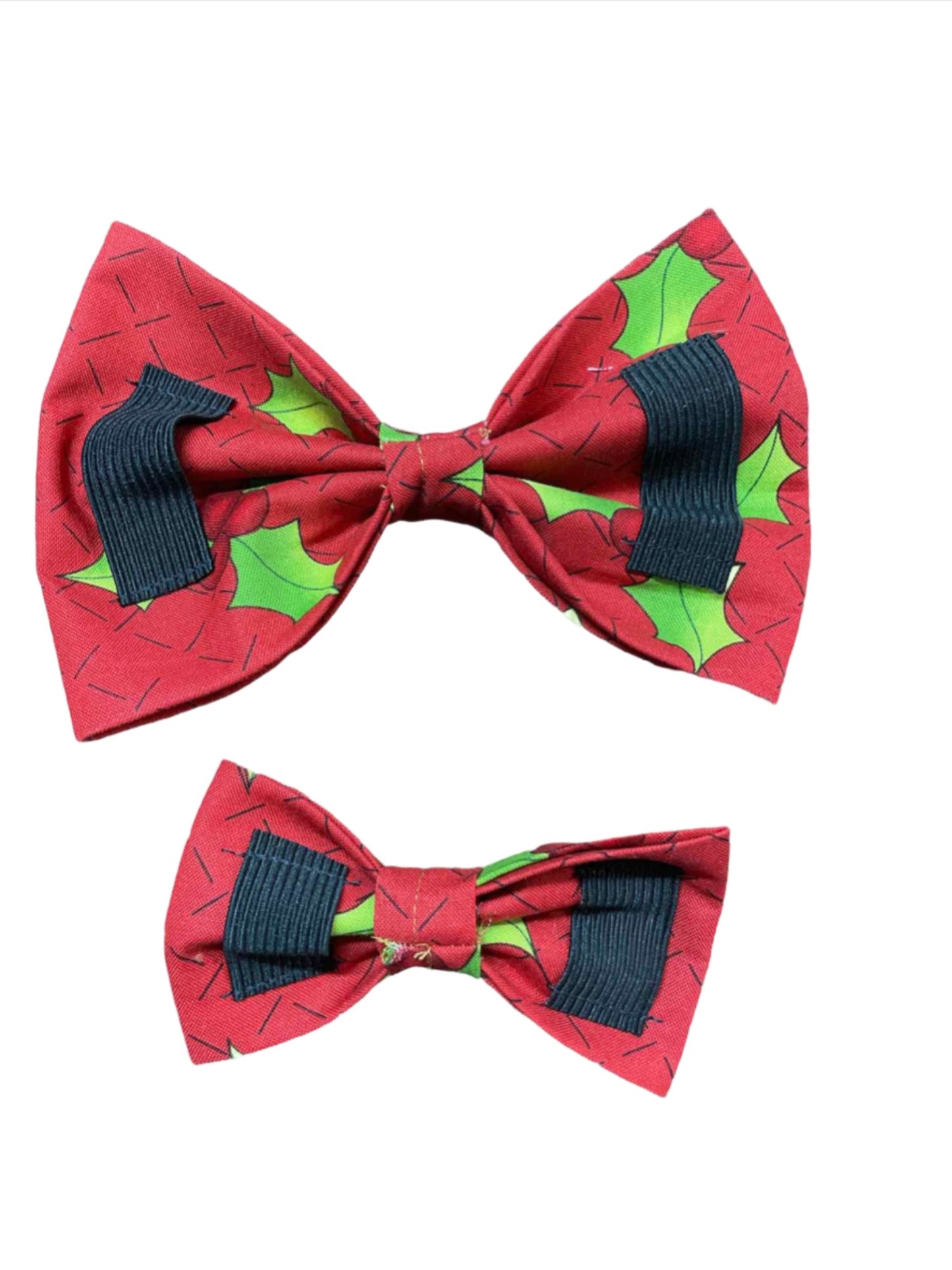Red Holly Dog Bow Tie