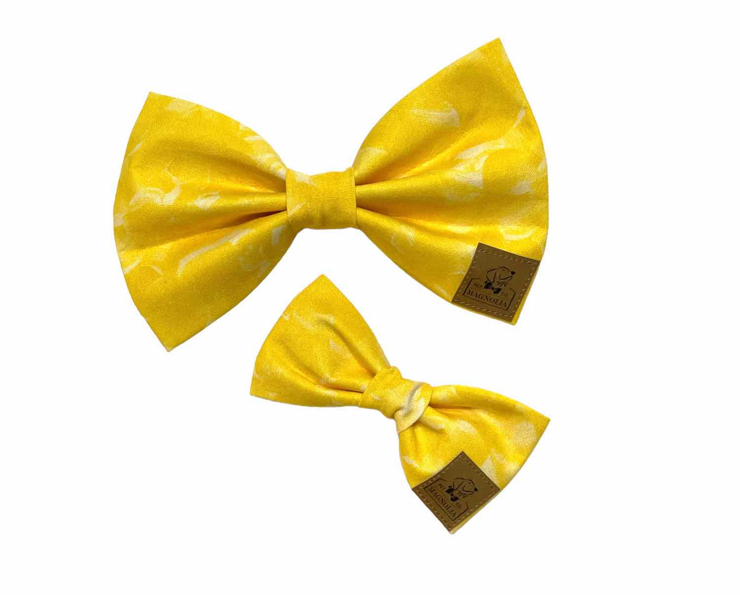 Featherlight Sunshine Yellow Dog Bow Tie