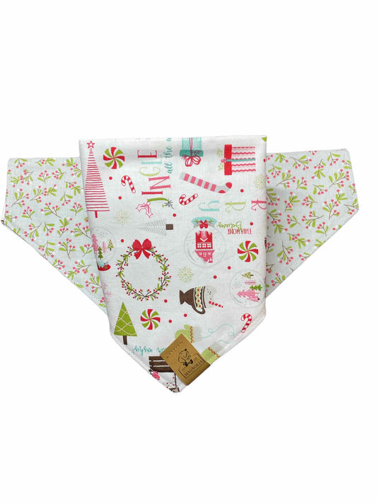 Winter Pink Holiday Dog Bandana
